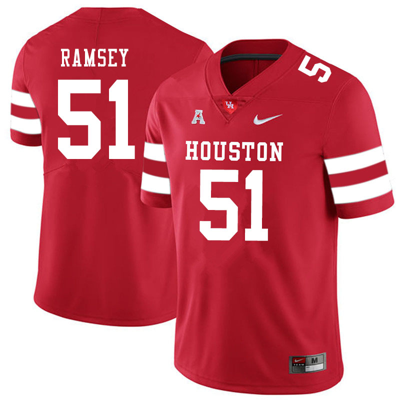 Men #51 Kyle Ramsey Houston Cougars College Football Jerseys Sale-Red